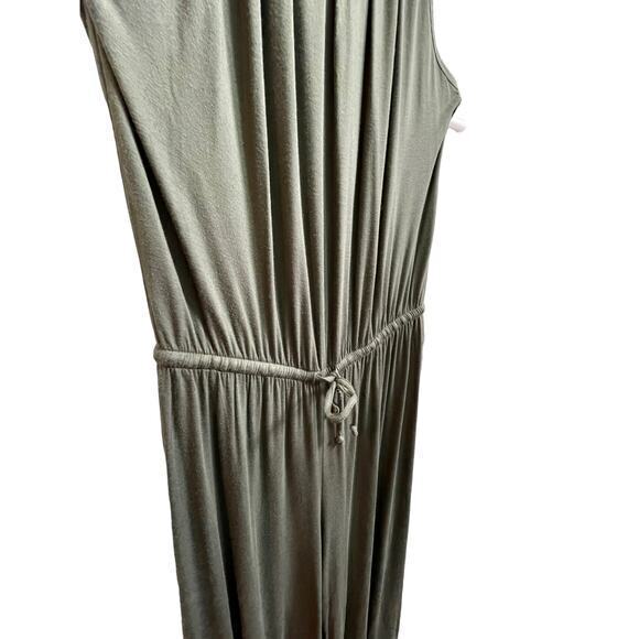 Gap Halter-Neck Wide Leg, Drawstring Waist, Olive Sage Green Jumpsuit‎ - Picture 7 of 13